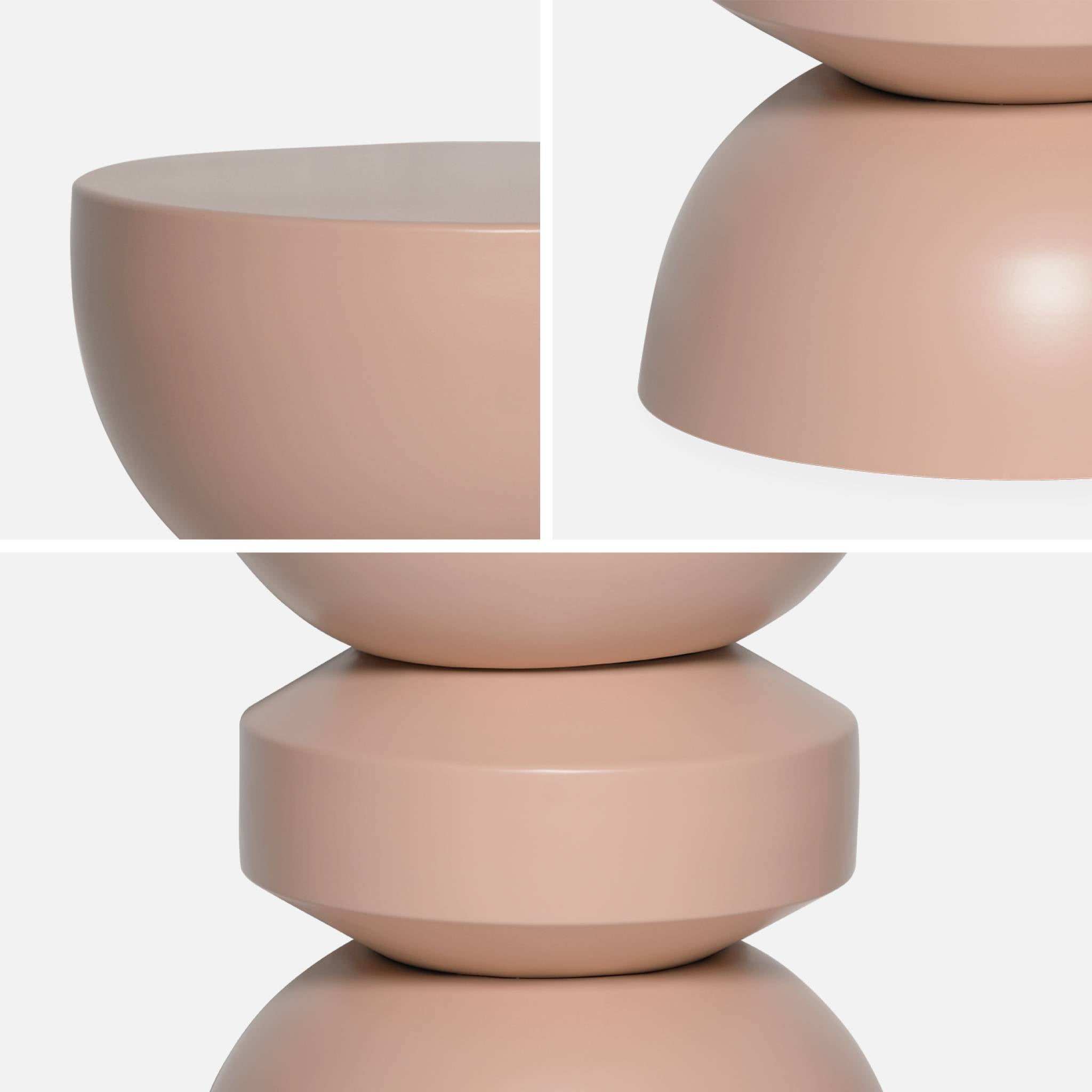 Tavolino, lato divano, comodino metallo, 44,5cm, nude