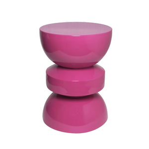 Tavolo d'appoggio in metallo effetto glassy, 44,5cm, rosa