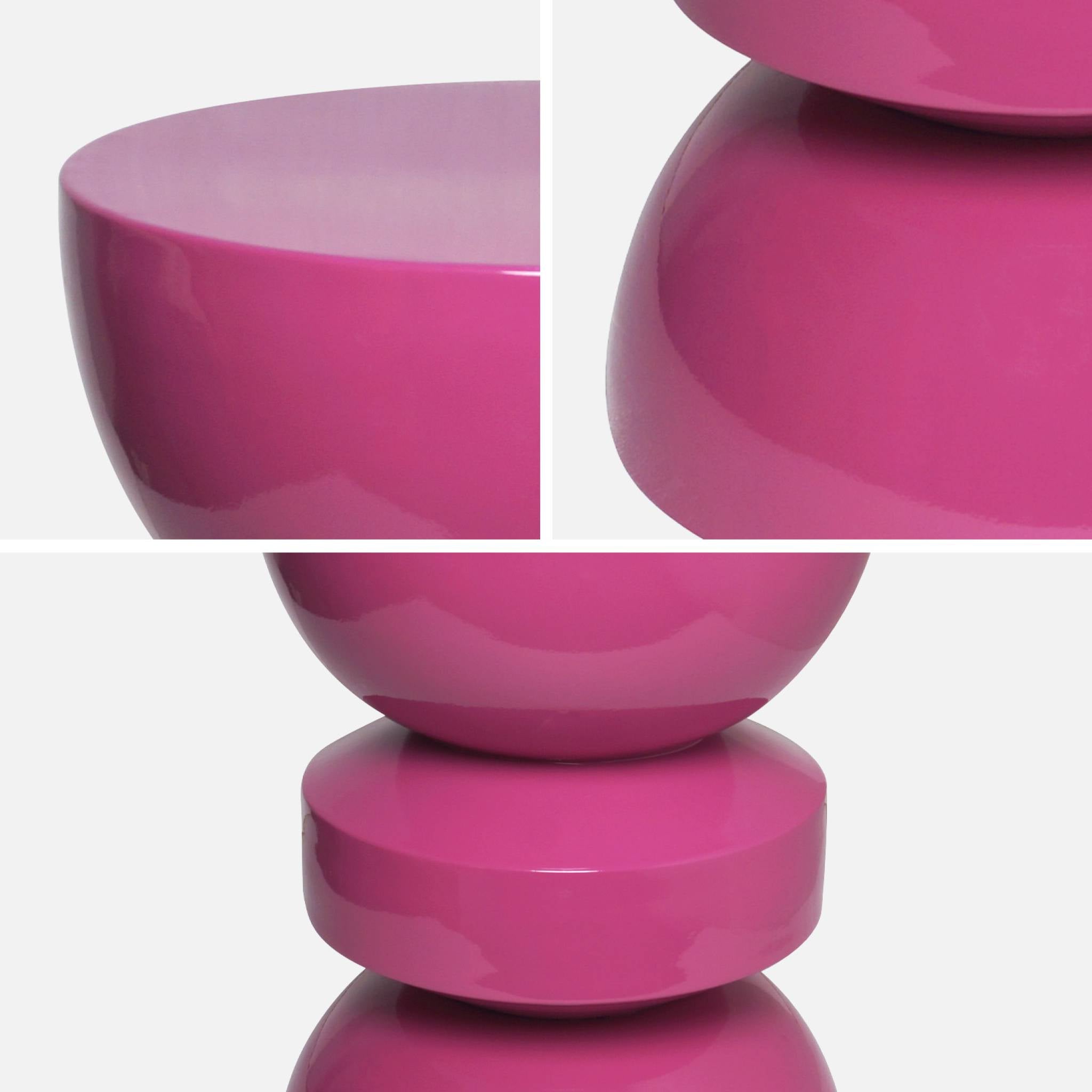 Tavolo d'appoggio in metallo effetto glassy, 44,5cm, rosa