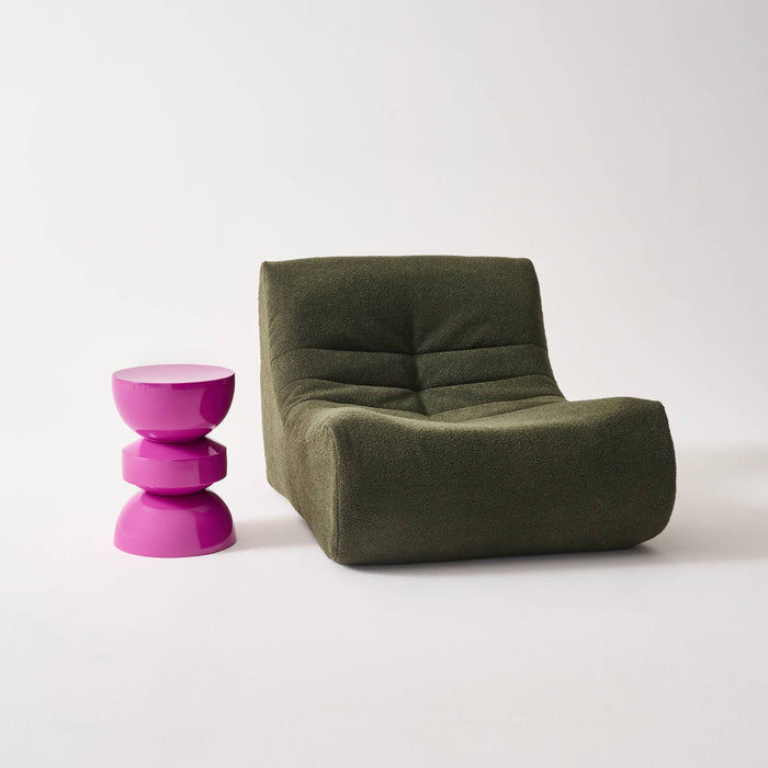 Tavolo d'appoggio in metallo effetto glassy, 44,5cm, rosa