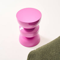 Tavolo d'appoggio in metallo effetto glassy, 44,5cm, rosa