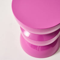 Tavolo d'appoggio in metallo effetto glassy, 44,5cm, rosa