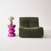 Tavolo d'appoggio in metallo effetto glassy, 44,5cm, rosa