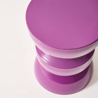 Tavolo d'appoggio in metallo effetto glassy, 44,5cm, viola