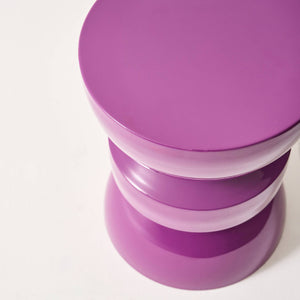 Tavolo d'appoggio in metallo effetto glassy, 44,5cm, viola