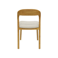 Set 2 sedie vintage in legno di hevea e tessuto, marrone naturale