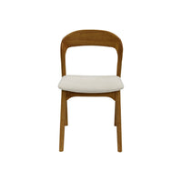 Set 2 sedie vintage in legno di hevea e tessuto, noce