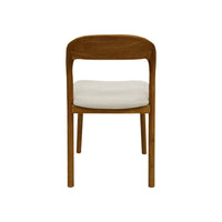 Set 2 sedie vintage in legno di hevea e tessuto, noce