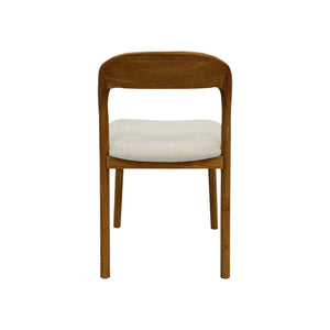 Set 2 sedie vintage in legno di hevea e tessuto, noce