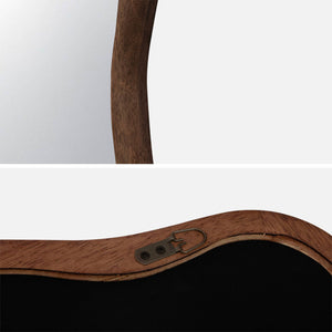 Specchio in legno di gomma, marrone