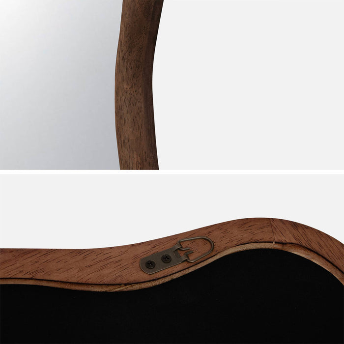 Specchio in legno di gomma, marrone