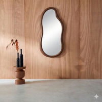 Specchio in legno di gomma, marrone