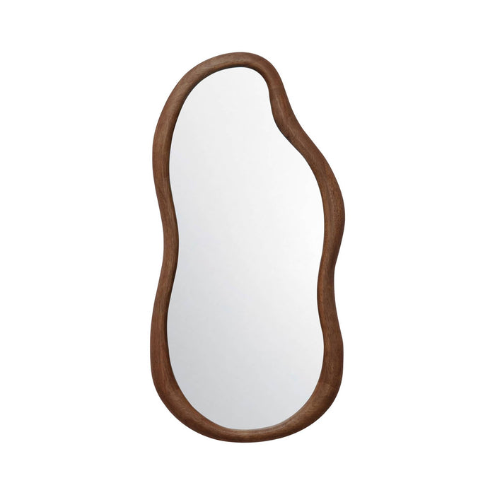 Specchio in legno di gomma, marrone