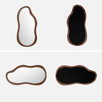 Specchio in legno di gomma, marrone