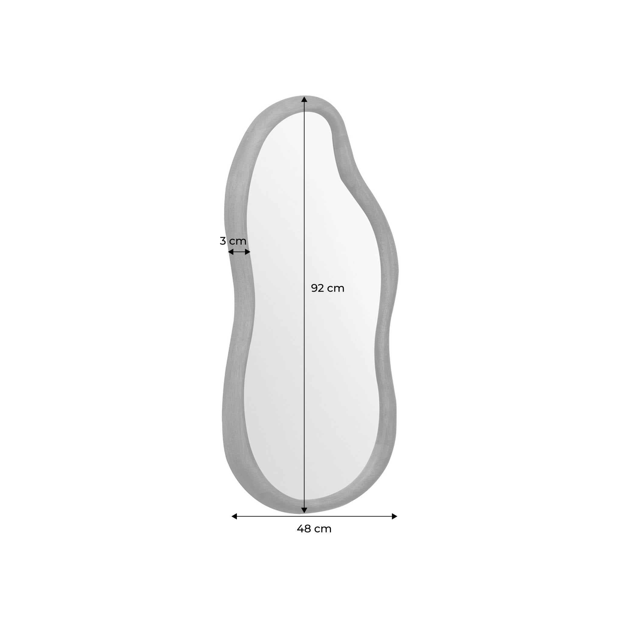 Specchio in legno di gomma, marrone