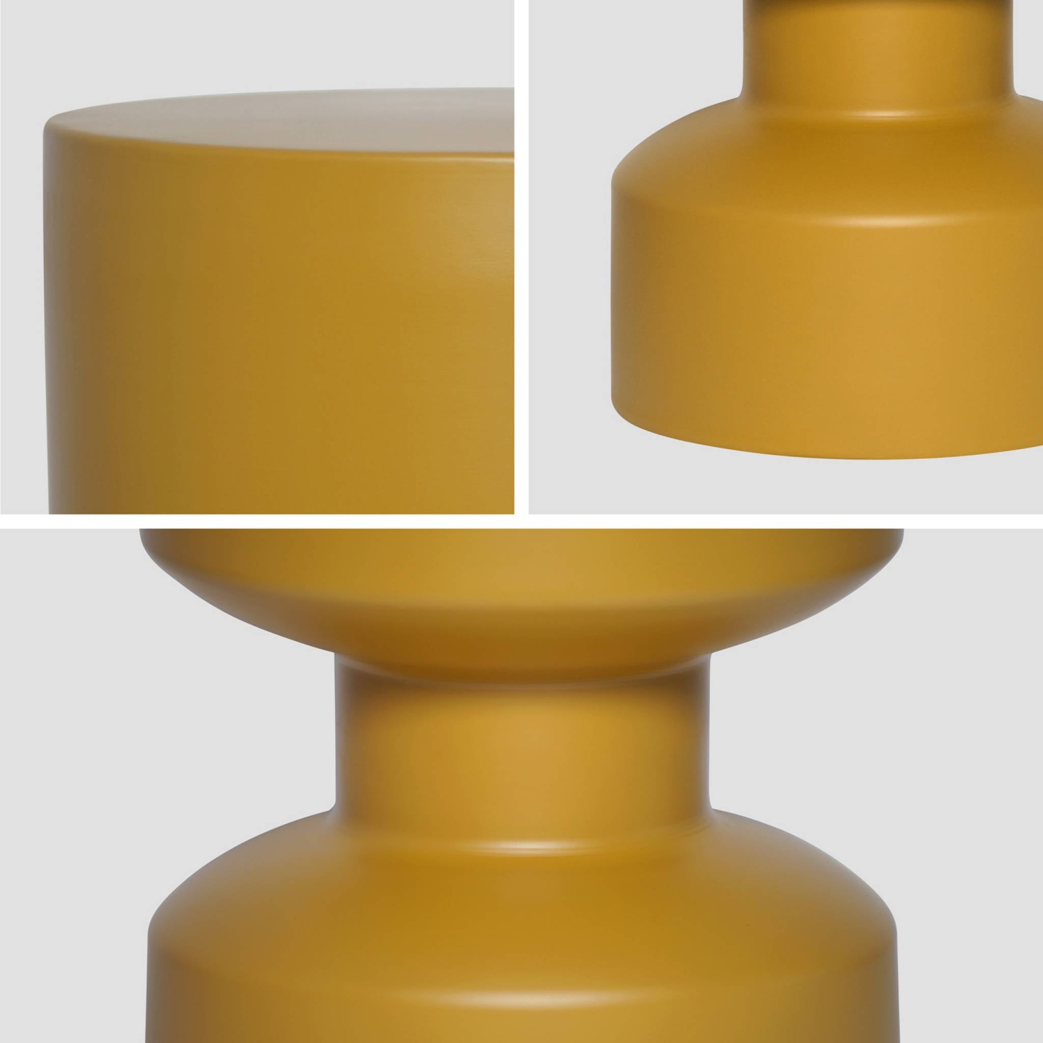 Tavolino, fine divano, comodino in metallo, 30x47cm, mostarda