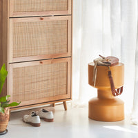 Tavolino, fine divano, comodino in metallo, 30x47cm, mostarda