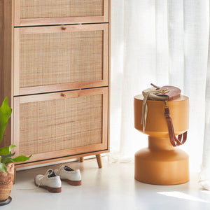 Tavolino, fine divano, comodino in metallo, 30x47cm, mostarda