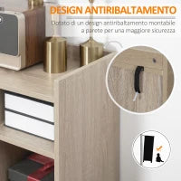 Credenza Moderna Multiuso con Armadietto e Cassetto in Legno 80x30x96.5cm