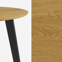 Tavolo da pranzo rotondo effetto legno con gambe in metallo nero 4