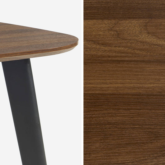 Tavolo da pranzo quadrato effetto legno con gambe in metallo nero 4