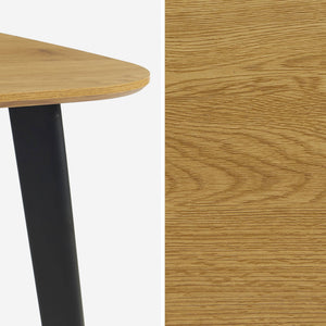 Tavolo da pranzo quadrato effetto legno con gambe in metallo nero 4