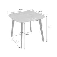 Tavolo da pranzo quadrato effetto legno con gambe in metallo nero 4