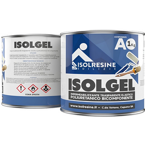 Impermeabilizzante trasparente bicomponente isolgel a 1 kg isolgel b 0,5 kg