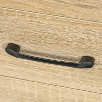 Cassettiera Ufficio con 3 Cassetti e Ruote, Portadocumenti con Barre Regolabili, Rovere e Nero