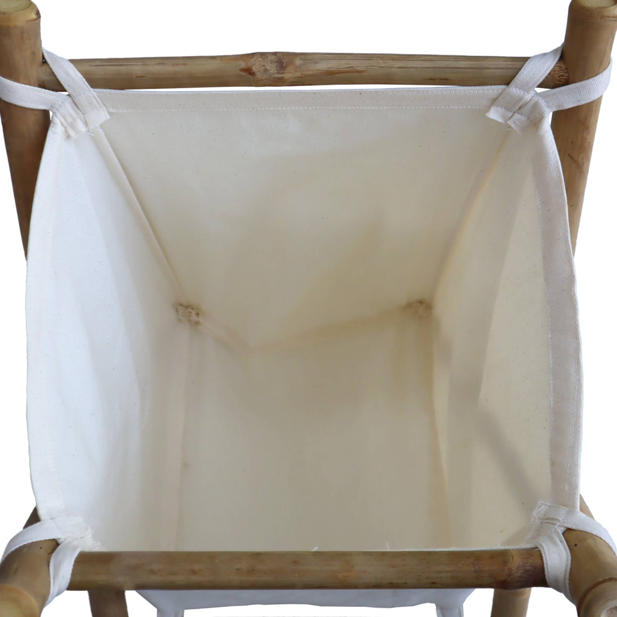 Cesto portabiancheria pieghevole in bambù e tessuto, marrone naturale