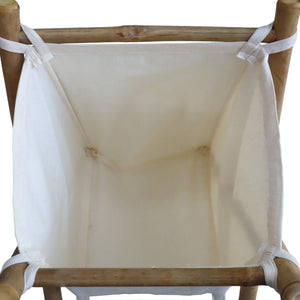 Cesto portabiancheria pieghevole in bambù e tessuto, marrone naturale