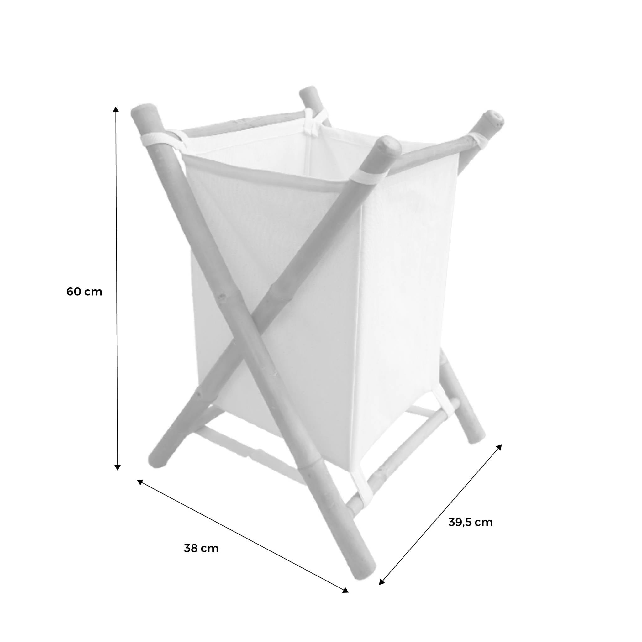 Cesto portabiancheria pieghevole in bambù e tessuto, marrone naturale