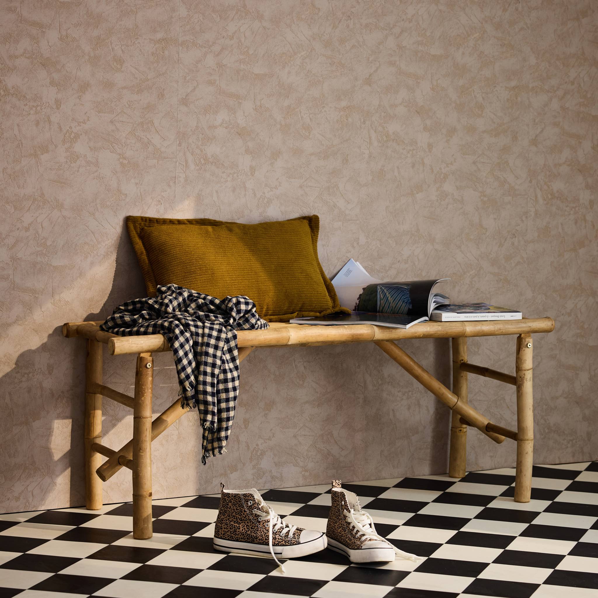 Panchina in bambù, marrone naturale