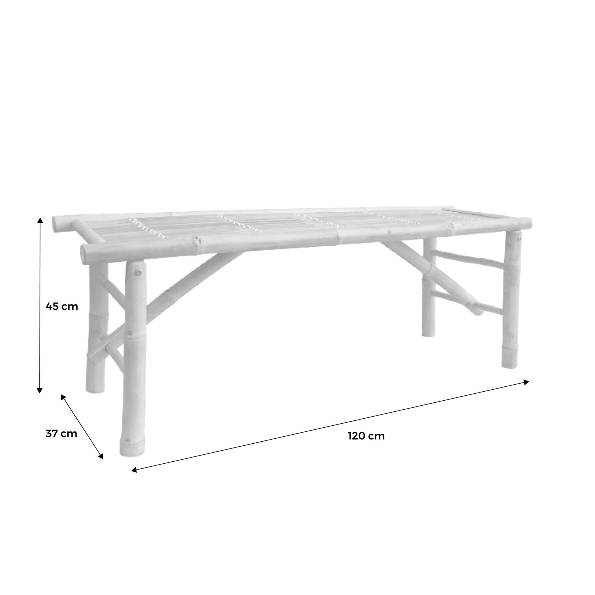 Panchina in bambù, marrone naturale