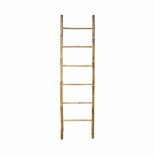 Scala decorativa in bambù con 6 montanti, marrone naturale