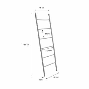 Scala decorativa in bambù con 6 montanti, marrone naturale