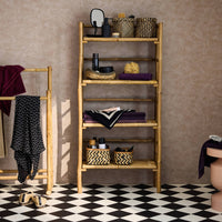 Scaffale in bambù a 4 livelli, marrone naturale