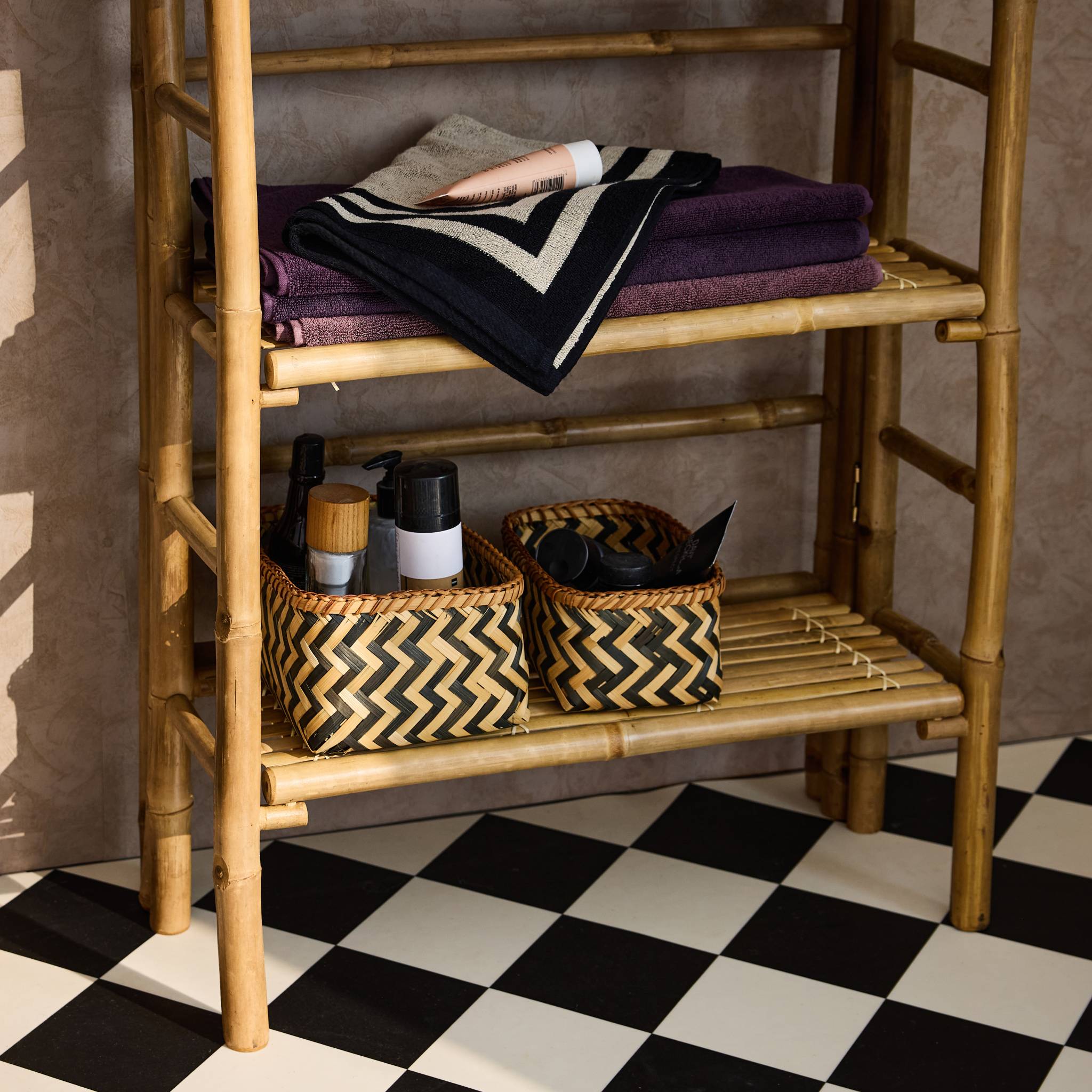 Scaffale in bambù a 4 livelli, marrone naturale