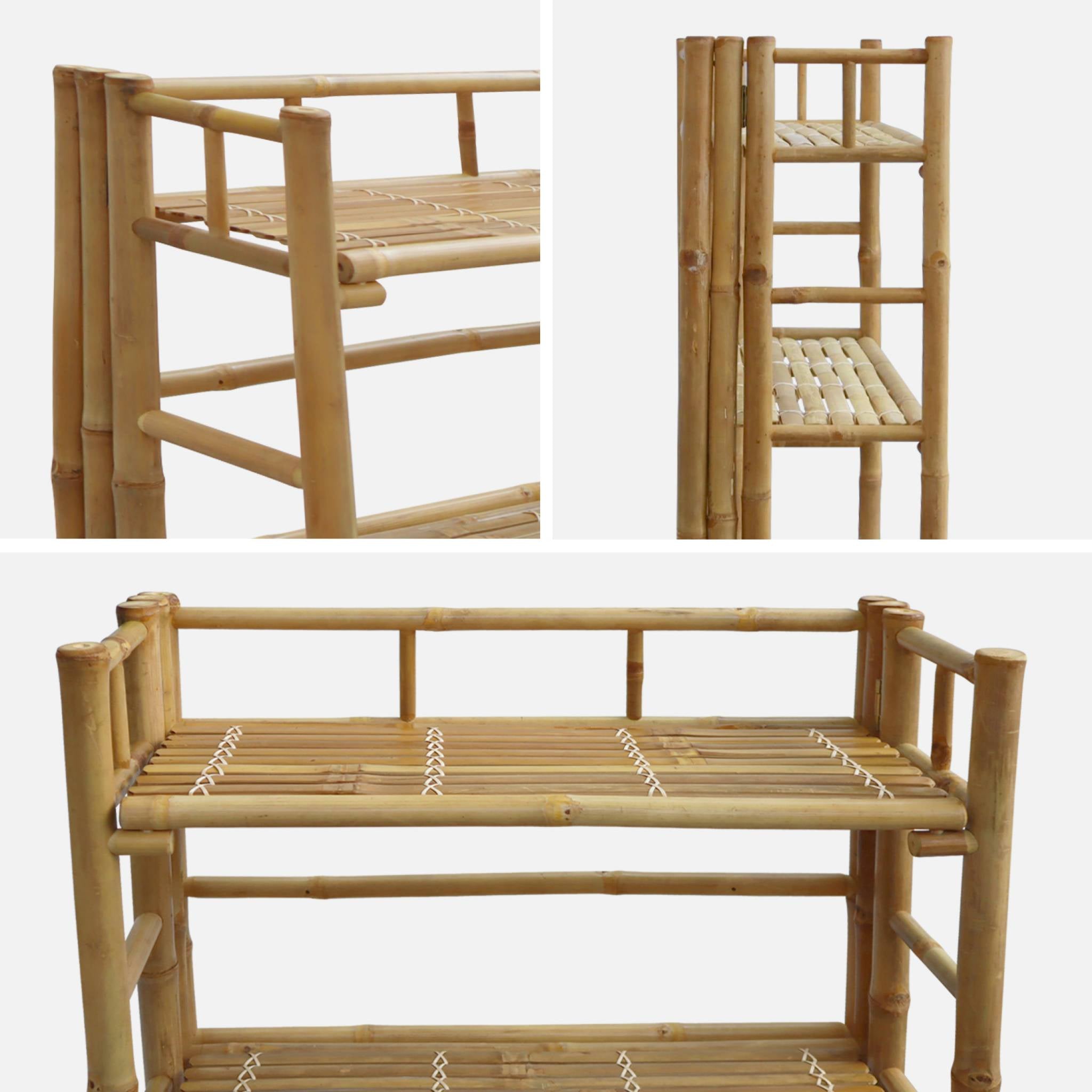 Scaffale in bambù a 4 livelli, marrone naturale