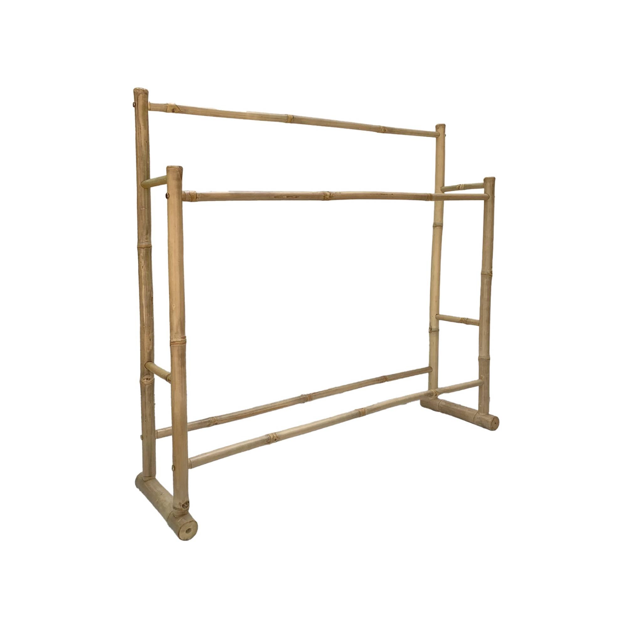 Portasciugamani doppio in bambù, marrone naturale