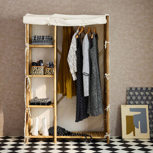 Armadio in bambù, 3 ripiani, marrone naturale