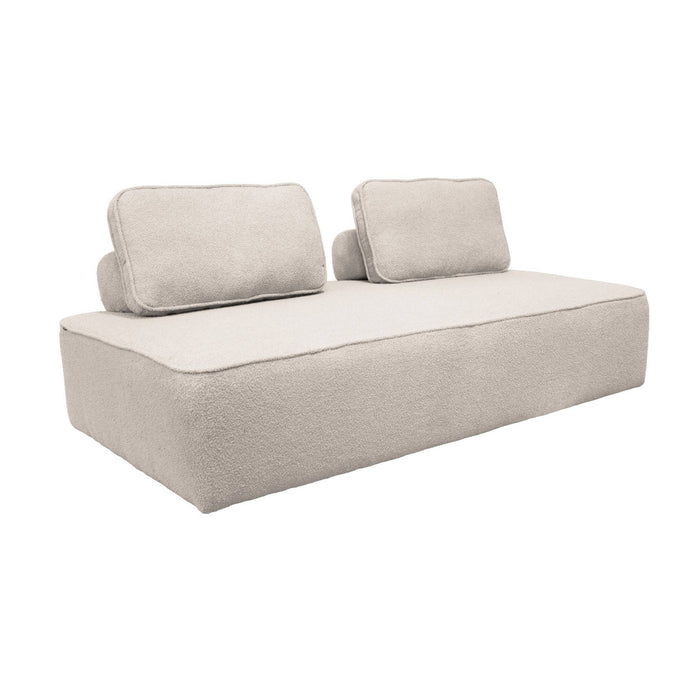 Poltrona per divano modulare bouclé 2 posti, beige
