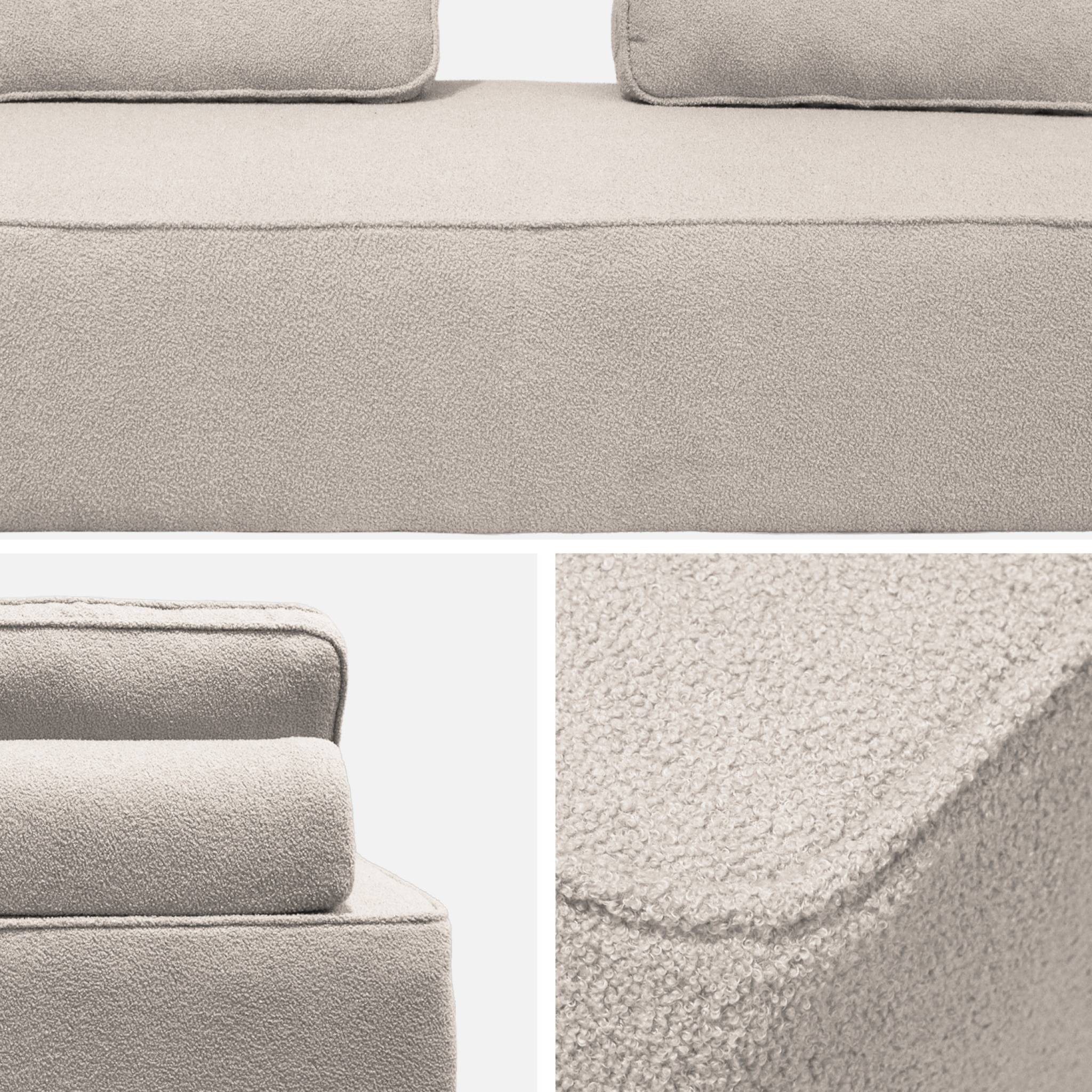 Poltrona per divano modulare bouclé 2 posti, beige