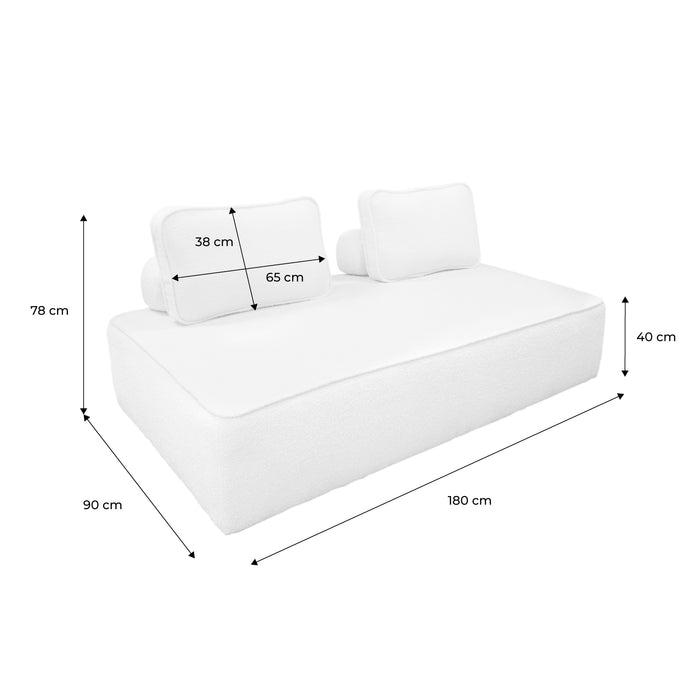 Poltrona per divano modulare bouclé 2 posti, beige