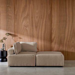 Divano modulare in bouclé, 2 posti, beige