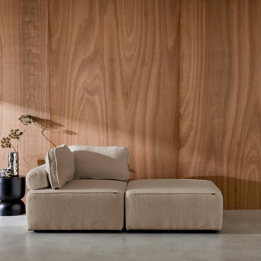 Divano modulare in bouclé, 2 posti, beige
