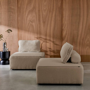 Divano modulare in bouclé, 2 posti, beige