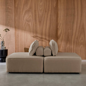 Divano modulare in bouclé, 2 posti, beige