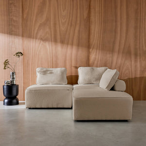 Divano modulare in bouclé, 3 posti, beige