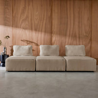 Divano modulare in bouclé, 3 posti, beige
